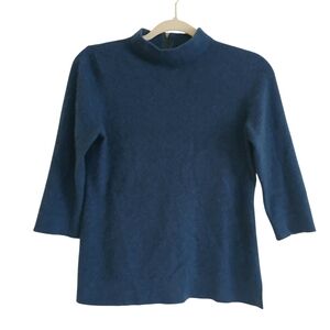 Classic Navy Mock Neck Sweater - Women's Turtleneck